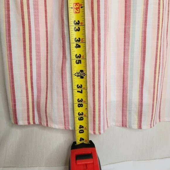 True Craft Striped Red, Pink, Blue and White Womens 3x Lined Dress. Babydoll - Picture 7 of 9